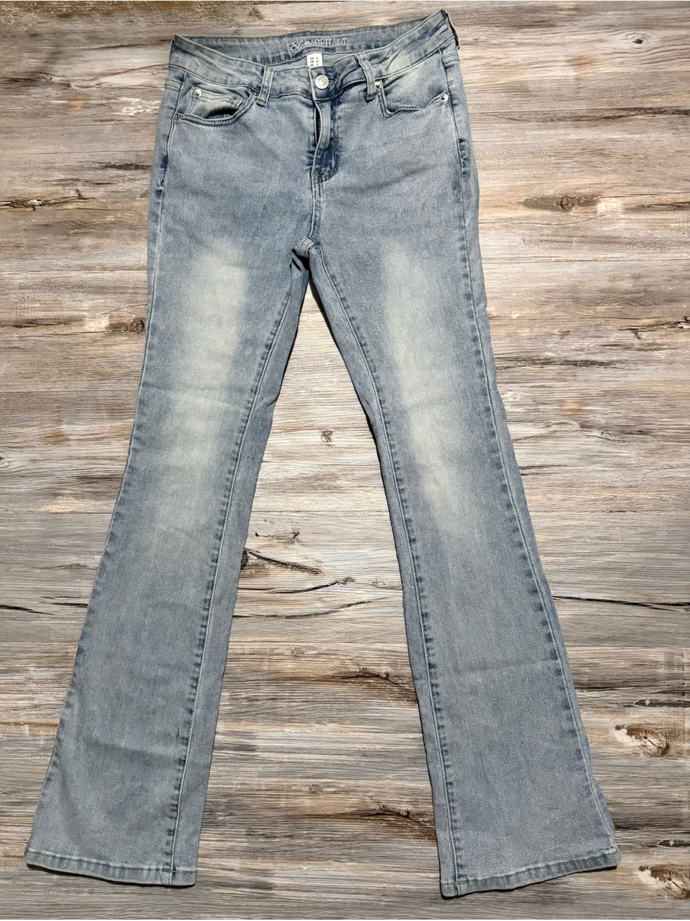 Blue Asphalt Jeans Women’s Small Light Blue Denim Bootcut Stretch 5-Pocket Solid